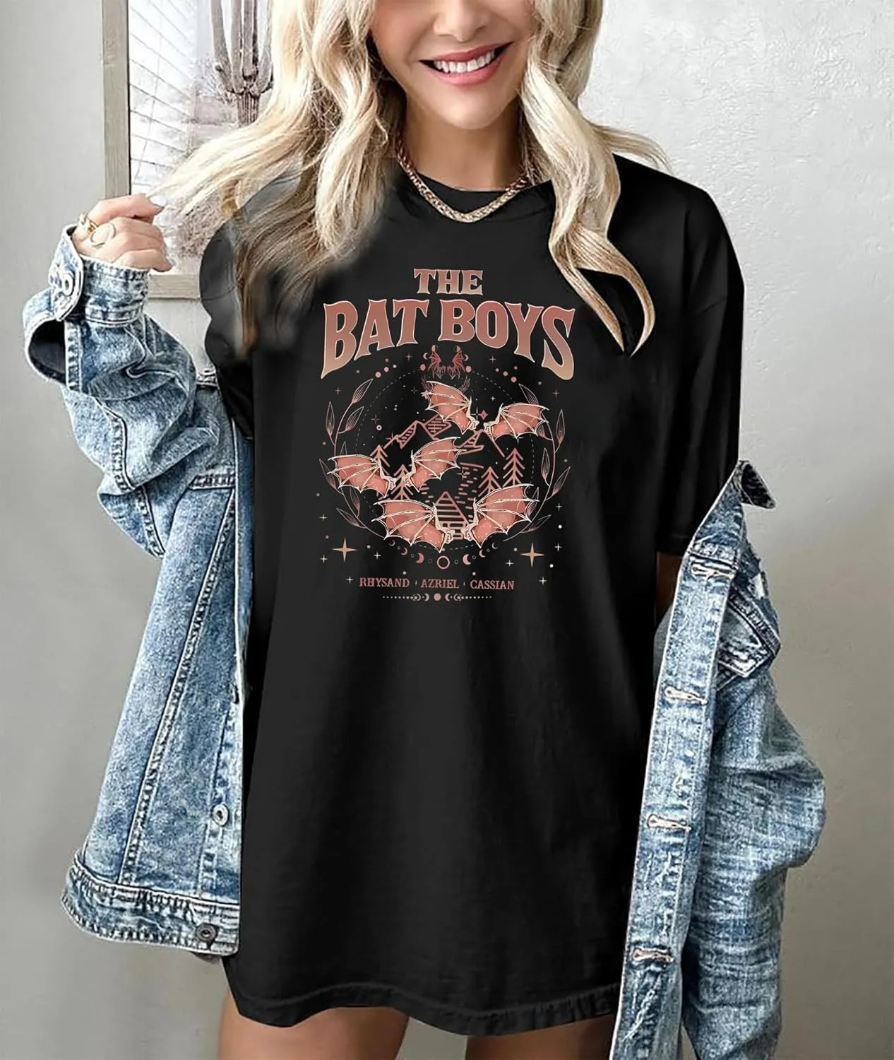 Acotar Velaris Shirts Women Oversized Vintage Book Tshirt The Night Court T-Shirt Bat Boys Graphic Tee Tops