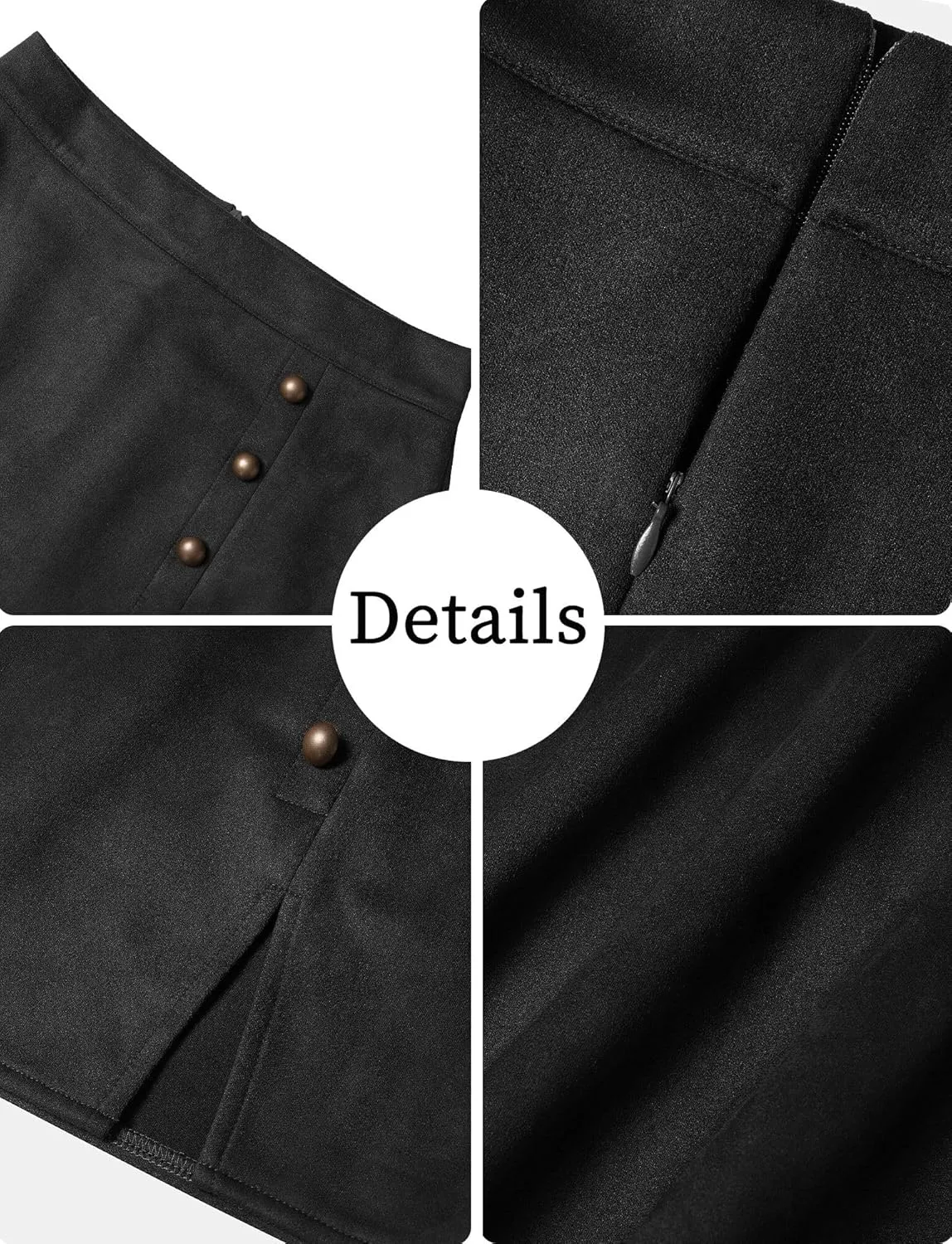 Aivtalk Leather Skirt Women's High Waisted Faux Leather Mini Skirt Classic Slim Bodycon Skirt Casual Short Skirt