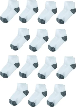Amazon Essentials Unisex Kids and Toddlers' Cotton Ankle Socks, 14 Pairs