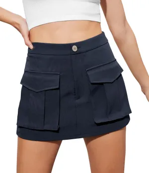 Angerella Skirts for Women Denim Mini Cargo Skirt Mid Rise Button Up Bodycon Y2k Trendy Summer Casual Jean Skirt