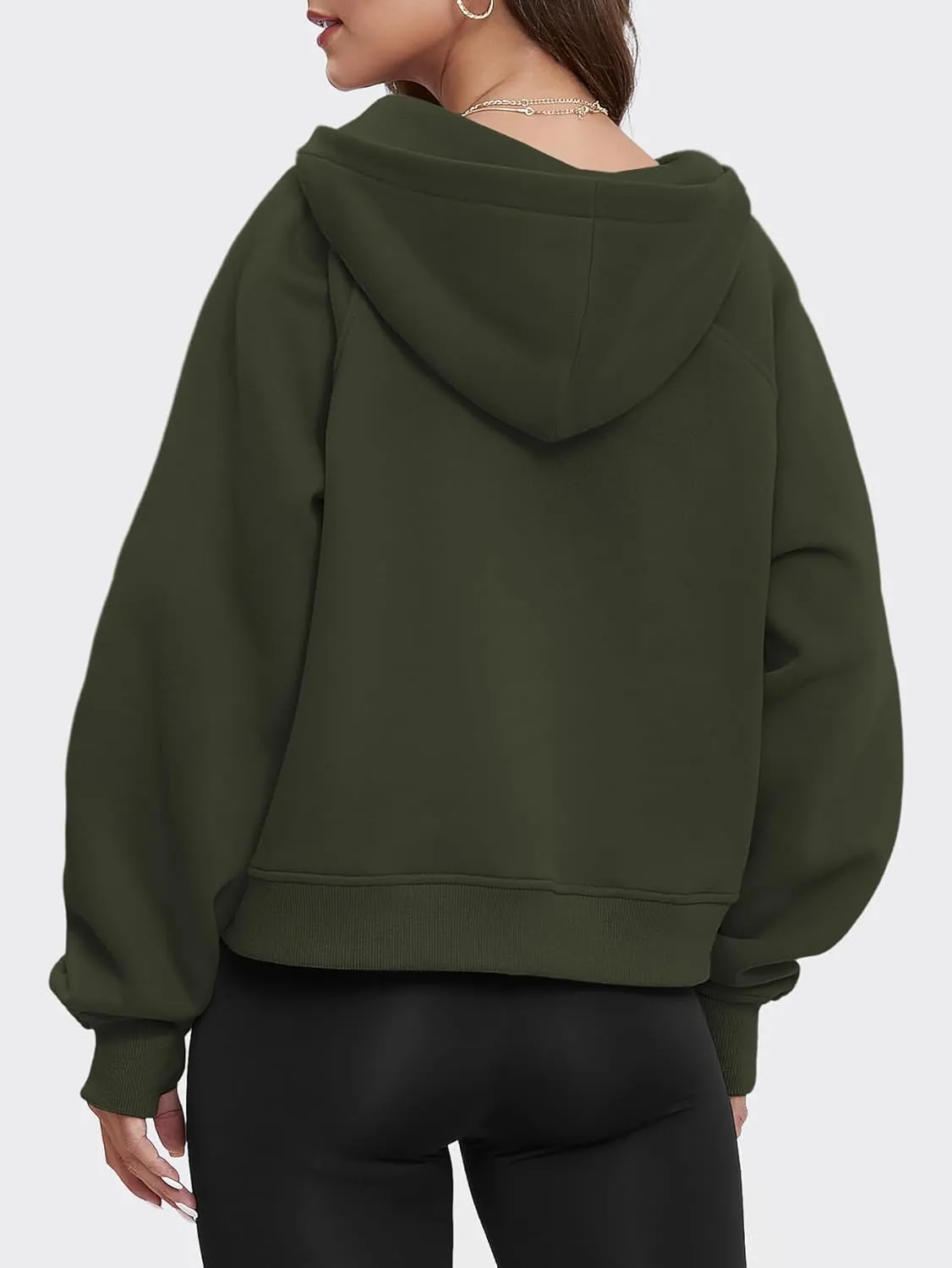 ATHMILE Sweatshirts For Women Cropped Hoodies Half Zip Fleece Pullover Winter Clothes Quarter Zip Up 2023 Outfits Sweater