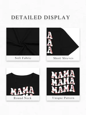 Baseball Shirts Women Oversized Baseball Mom T Shirt Sport Baseball Mama Tee Fan Short Sleeve