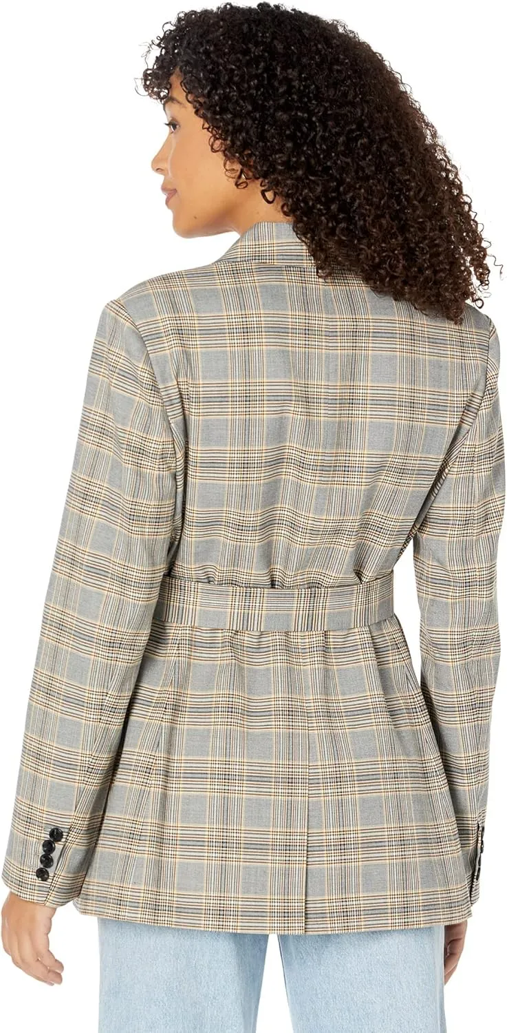 BCBGMAXAZRIA Women's Relaxed Double Breasted Blazer Long Sleeve Button Front Peak Lapel Jacket