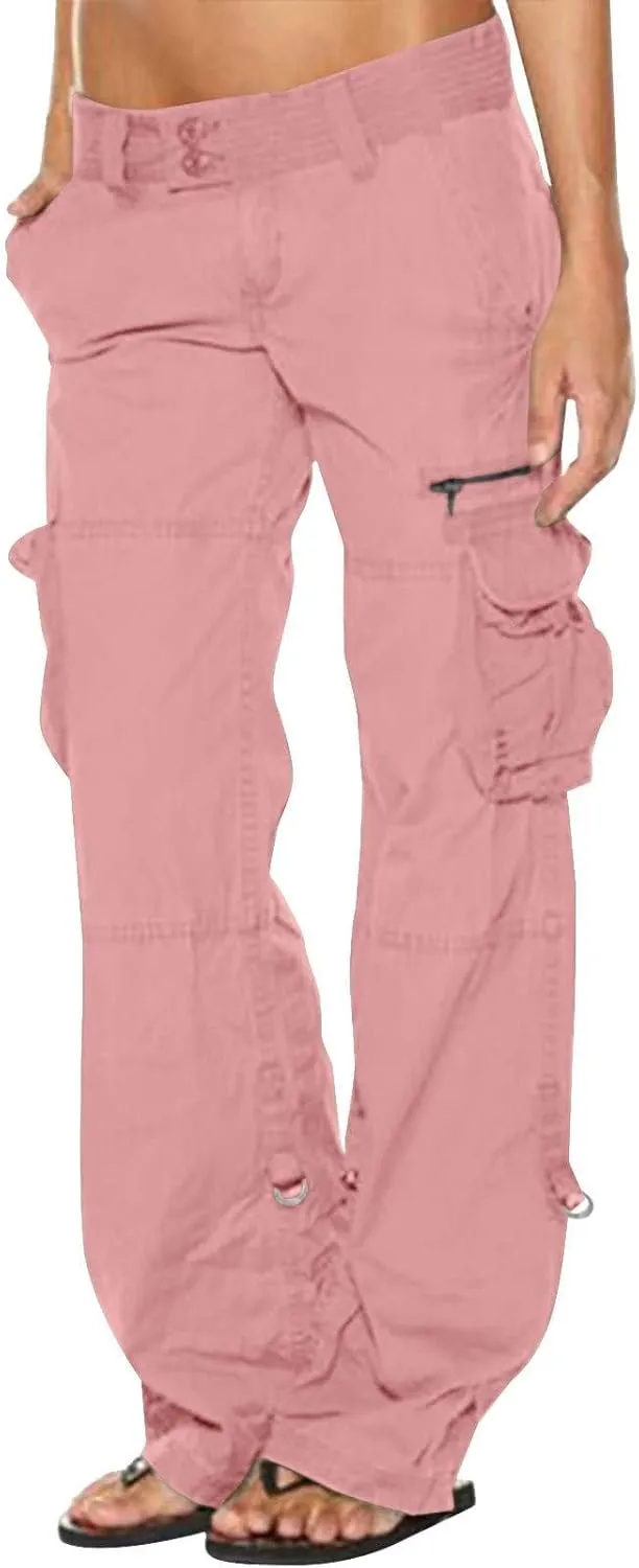Bengbobar Cargo Pants Women Wide Leg Trousers Women Y2k Fashion Pants Straight Casual Pants Tactical Trousers with Pockets