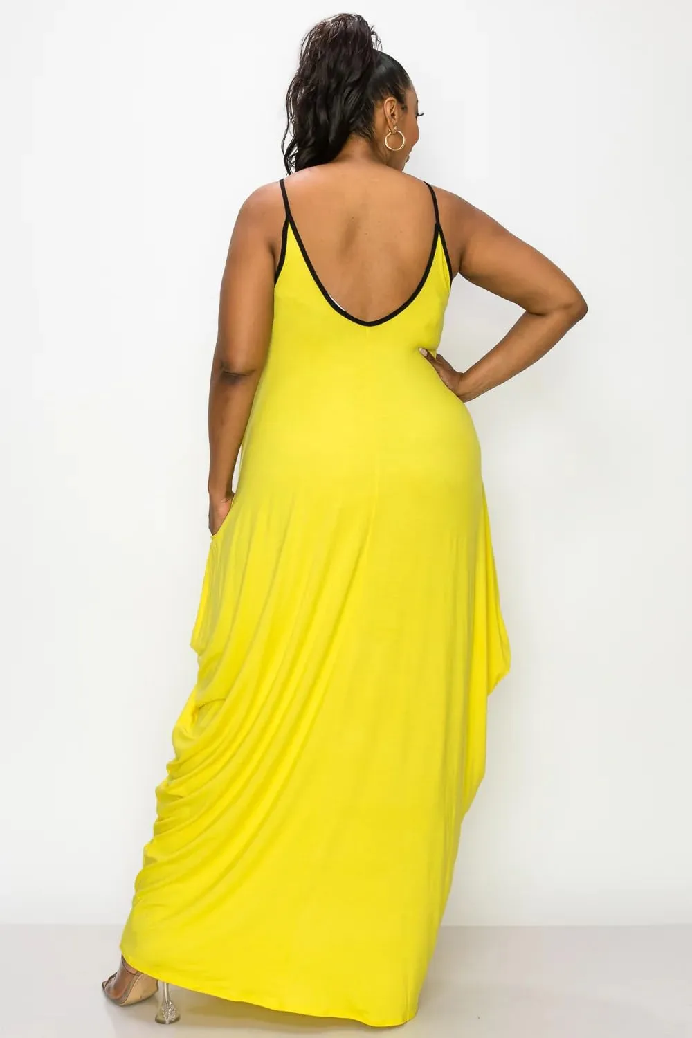 BFFBABY Women's Casual Maxi Dress Sleeveless Tie Dye Spaghetti Strap Summer Plus Size Swing Sundress with Pockets