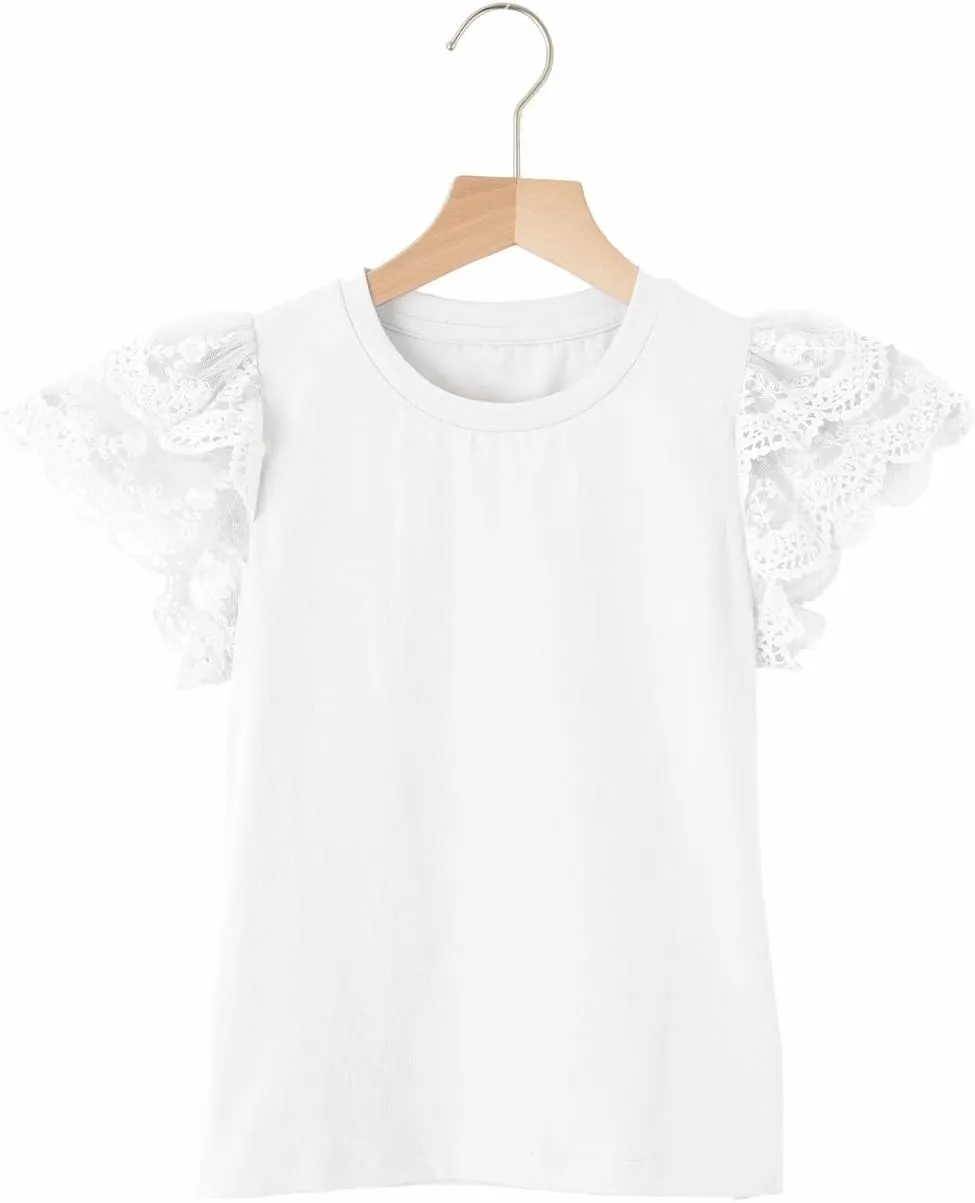 blibean Teen Girls Tshirt Cotton Flowy Short Sleeve Button Tops Size 6-15 Years