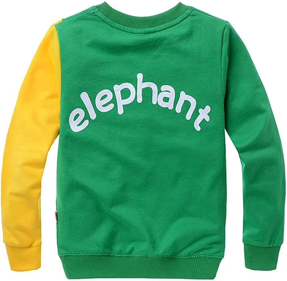 Boys Sweatshirts Cute Elephant Shirts Clothes Kids Pullover Hoodie Toddler Long Sleeve Cotton Sweatshirt Sweater