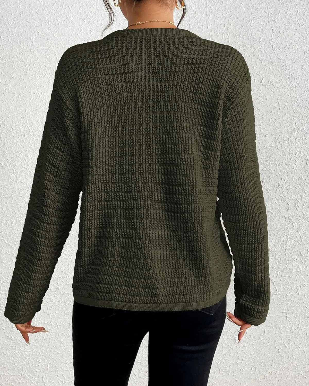 Bsubseach Womens Cardigan Sweaters 2025 Long Sleeve Open Front Button Down Knit Jackets Fall Cardigans with Pockets