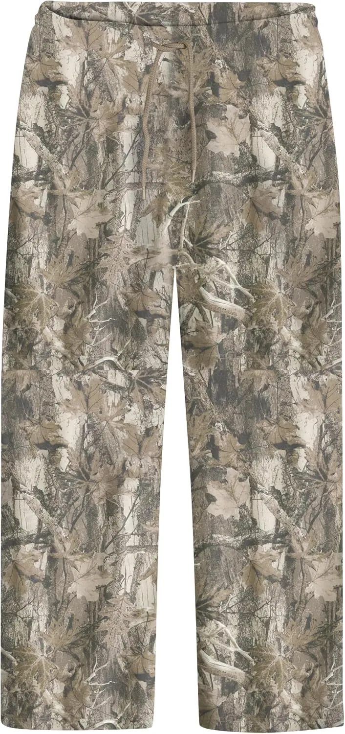 Camo Pants for Women Wide Leg High Waist Drawstring Camo Sweatpants Fleece Baggy Causal Jogger Workout Pants