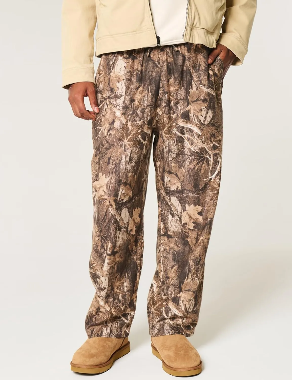 Camo Pants for Women Wide Leg High Waist Drawstring Camo Sweatpants Fleece Baggy Causal Jogger Workout Pants