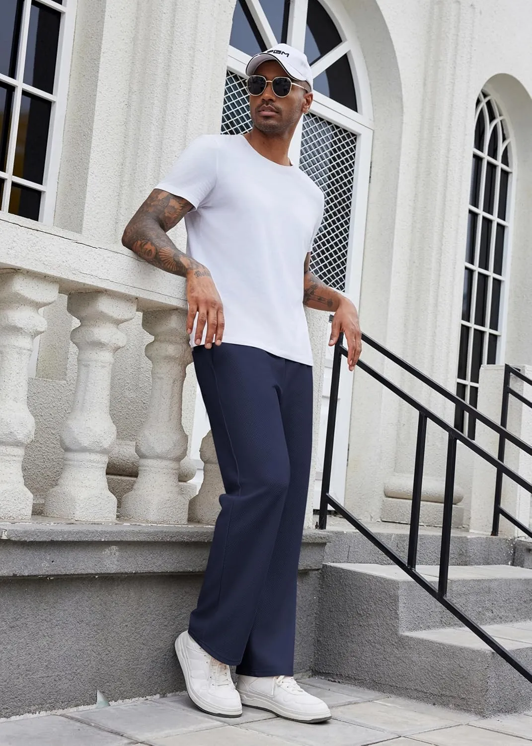 COOFANDY Men's Casual Sweatpants Open Bottom Lounge Pants Drawstring Sweat Pants Joggers with Pockets