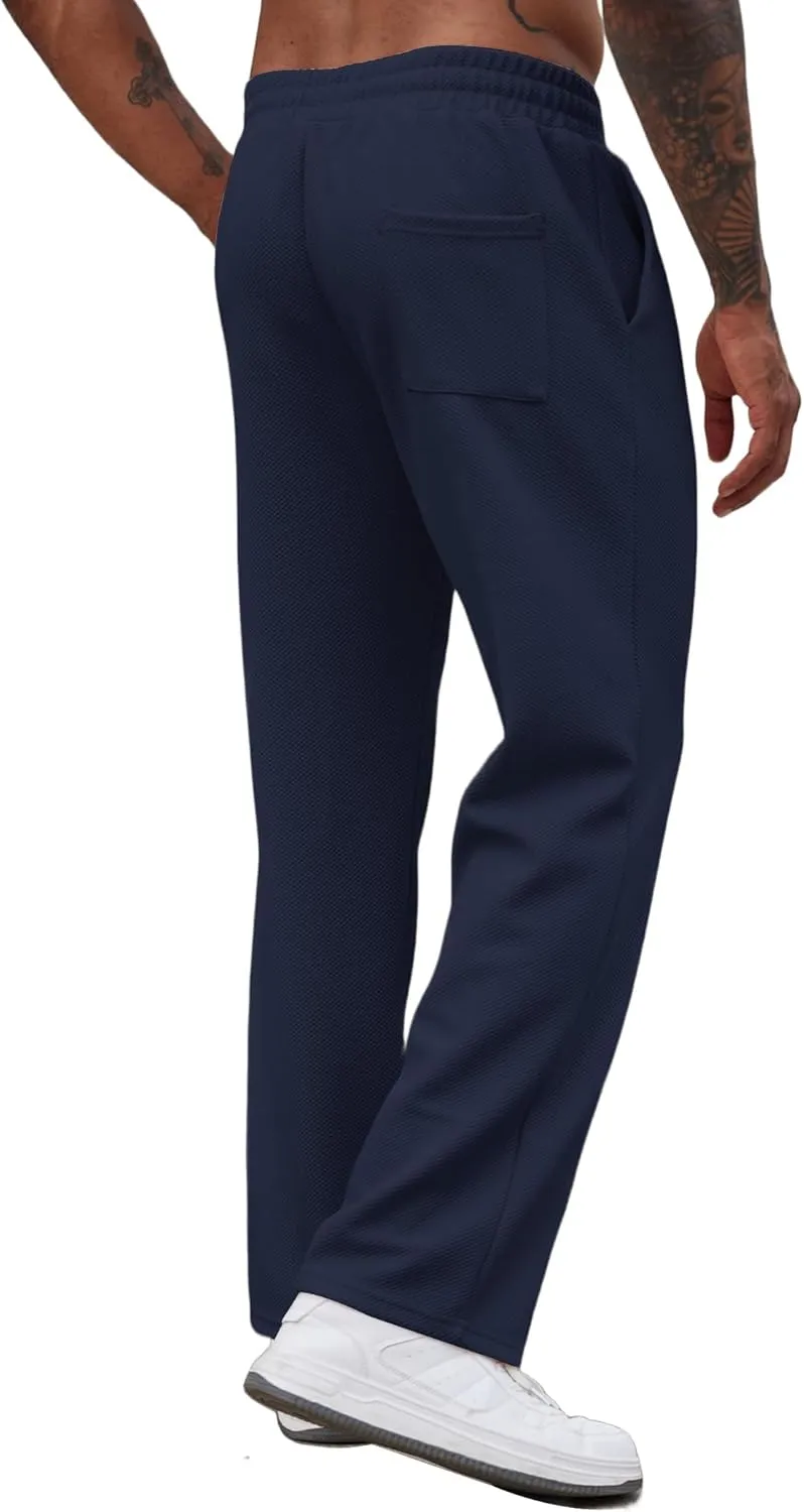 COOFANDY Men's Casual Sweatpants Open Bottom Lounge Pants Drawstring Sweat Pants Joggers with Pockets