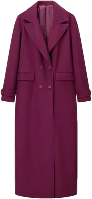 Disimlarl Women Long Woolen Coat With Collar Button Decoration Overcoat Long Sleeve Suit Collar Outwear