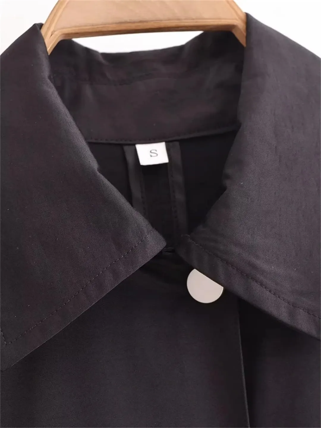 Disimlarl Women Loose Medium Overcoat Solid Color Casual Pea Coats Long 55 Lapel Zipper Outwear