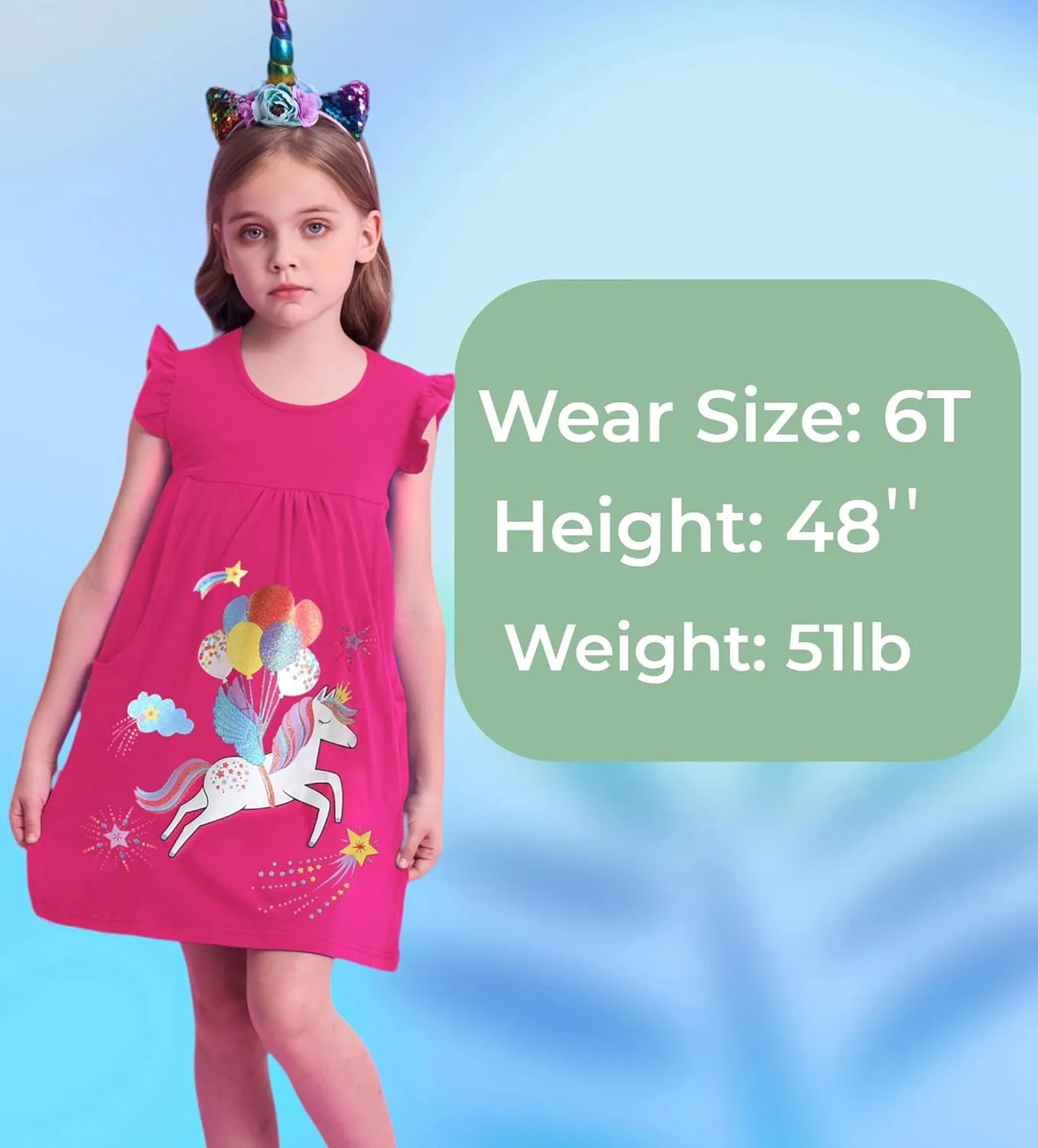 DXTON Toddler Girls Dresses Easter Rainbow Short Sleeve Cotton Casual Summer Birthday School Sundress