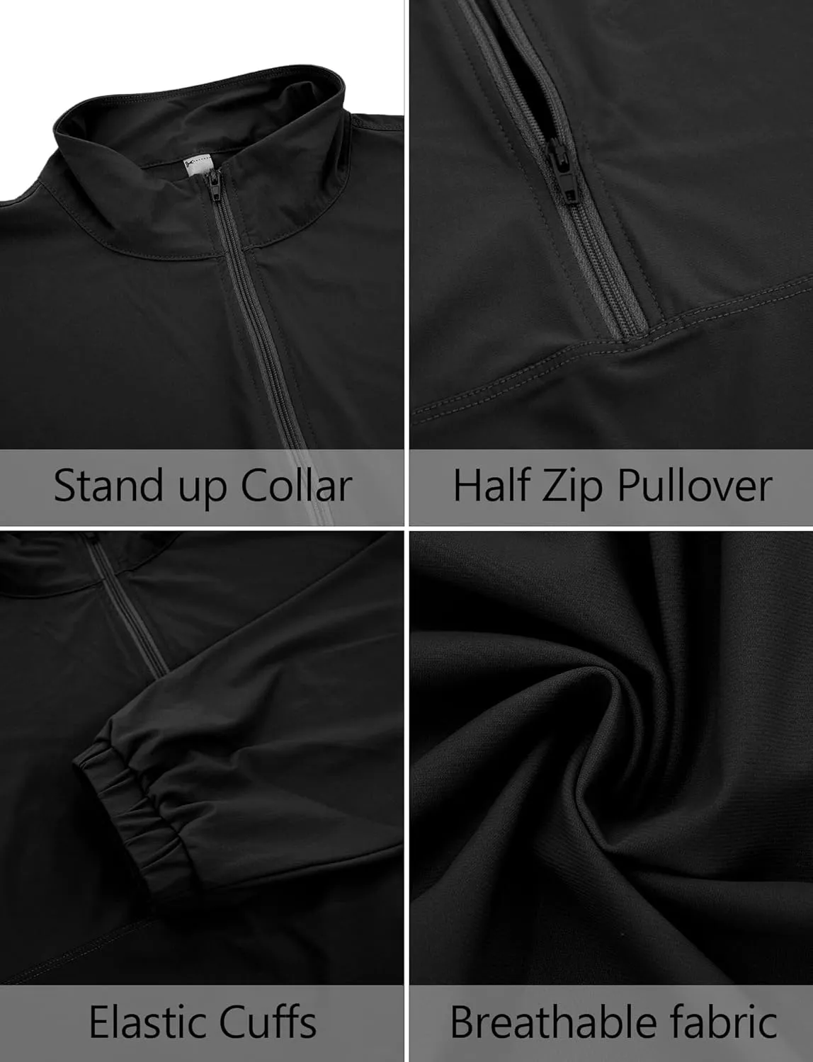 FEOYA Womens Half Zip Pullover Sweatshirt Quick Dry Cropped Jackets Long Sleeve Running Yoga Workout Shirts