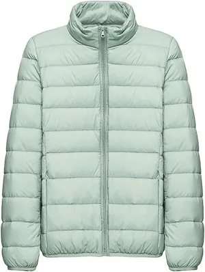Fjnbbiot Women's Hiking Down Jacket Ultra Light Portable Duck Down Thermal Winter Coats Outdoor Camping Waterproof Puffer Jacket Rose Red 3XL