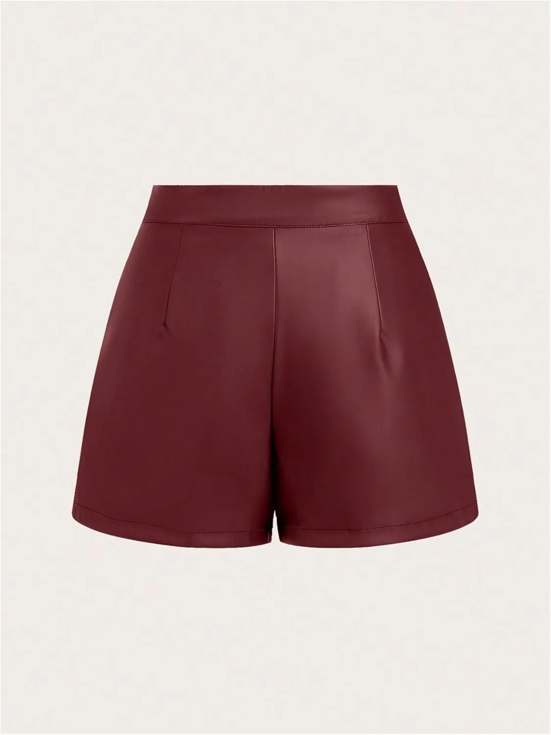 Floerns Women's PU Leather Straight Leg Mini Shorts Asymmetrical High Waisted Shorts
