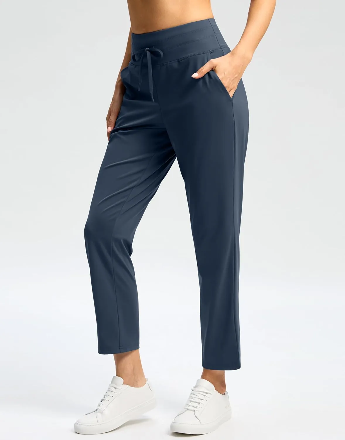 G Gradual Women's Pants High Waisted Ankle Pants 2 Pockets 7/8 Sweatpants for Golf Athletic Travel Casual Lounge