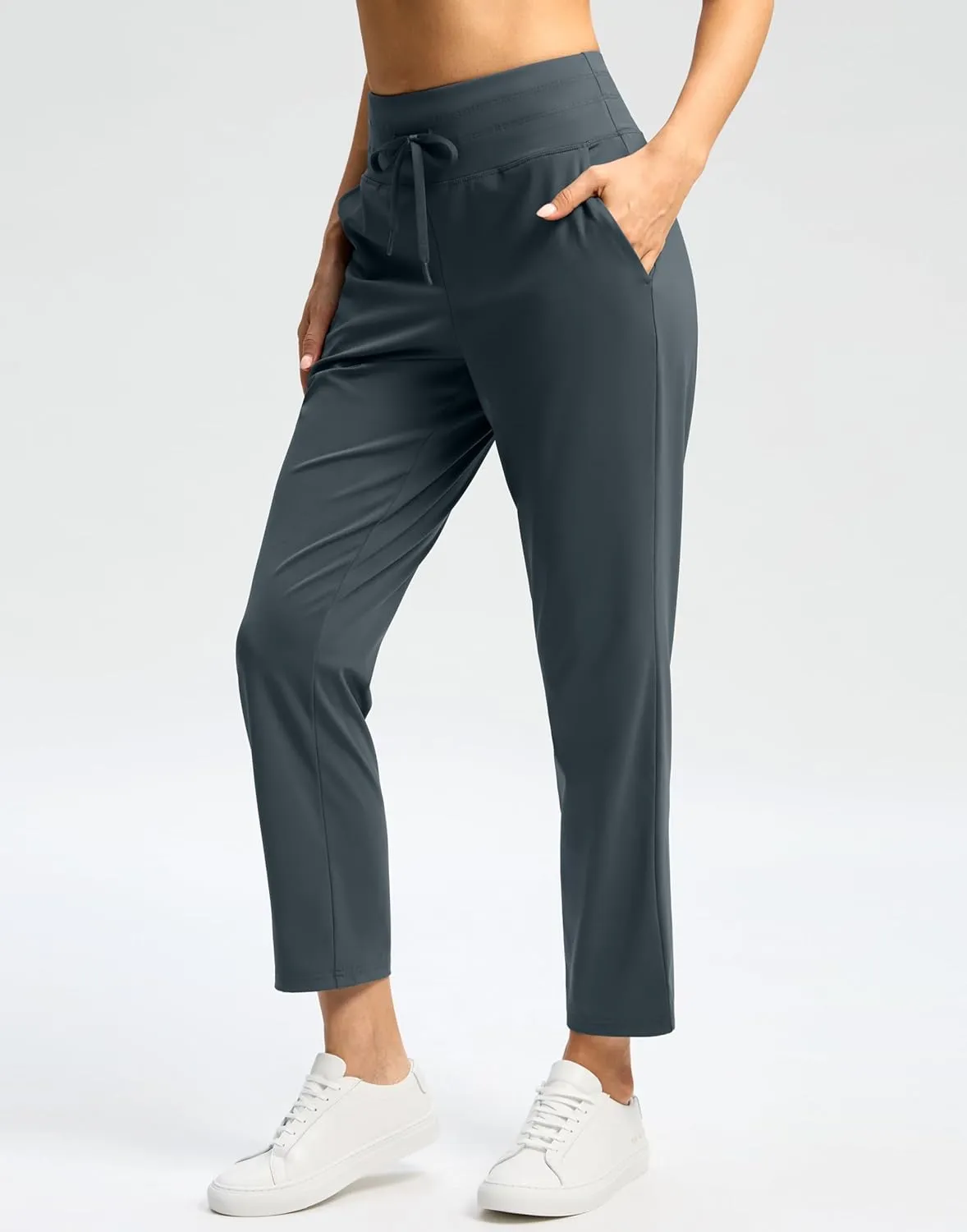 G Gradual Women's Pants High Waisted Ankle Pants 2 Pockets 7/8 Sweatpants for Golf Athletic Travel Casual Lounge