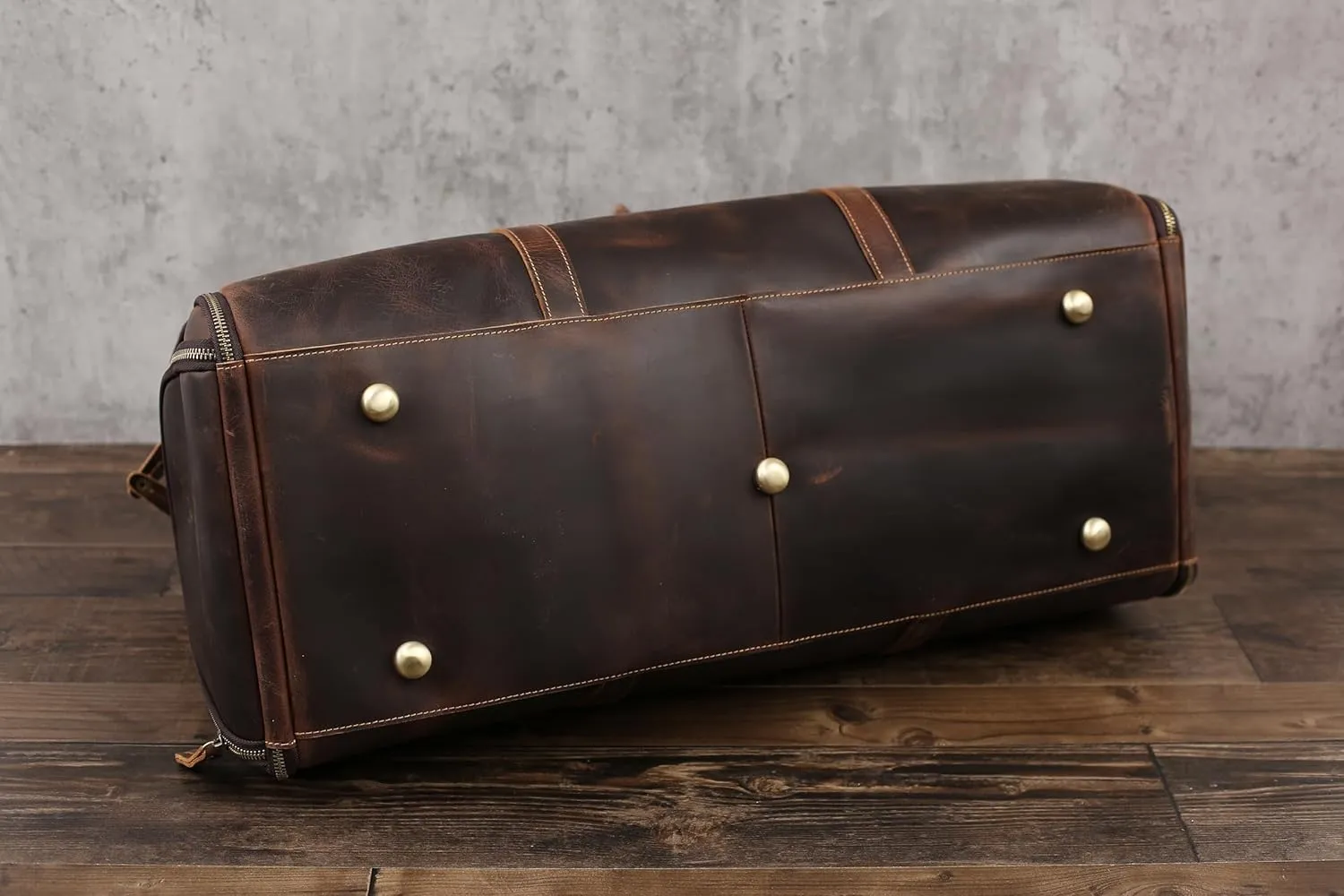 Genuine Leather Convertible Garment Bag with Shoes Compartment Full Grain Leather Carry on Duffle Bag for Men Women Weekender Hanging Business Suitcase for Travel Suit Coffee