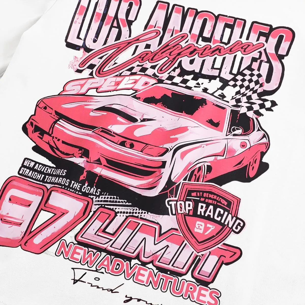 Girl's Car Letter Graphic Print Round Neck Short Sleeve Tee Summer Casual T Shirt Graphics Tee Shirt