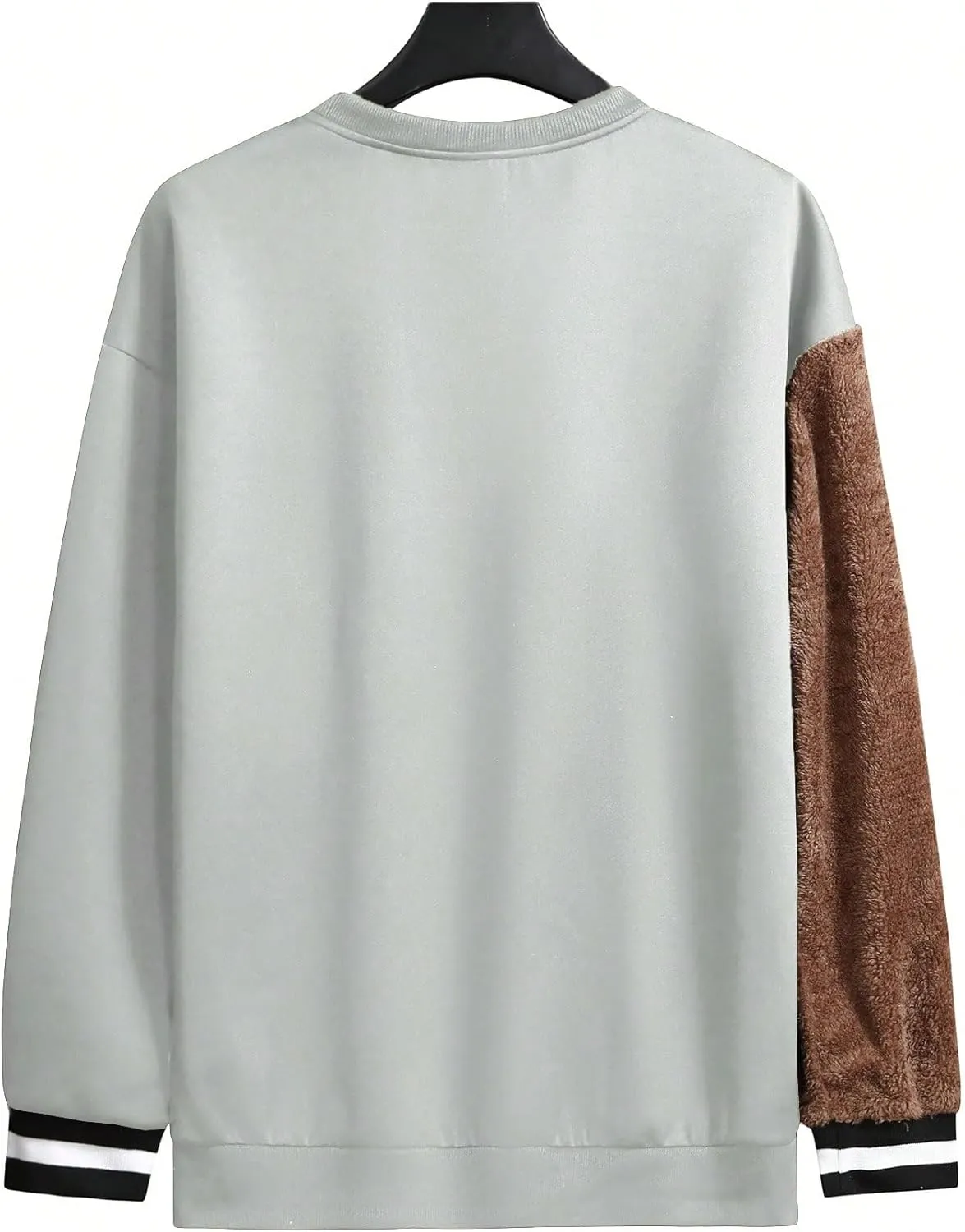 GORGLITTER Men's Bear Pattern Long Sleeve Sweatshirts Drop Shoulder Crewneck Pullover Tops