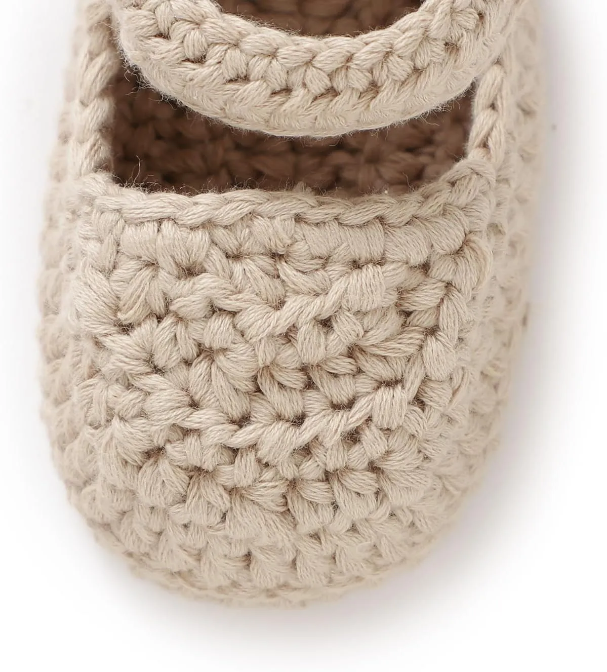 Hadetoto Baby Booties Newborn Baby Mary Jane Shoes Hand Crochet Knit First Walkers Cotton Infant Bootie