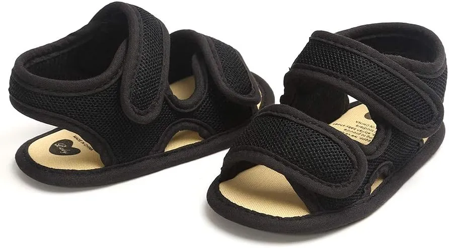 HsdsBebe Infant Baby Boys Girls Summer Beach Sandals Breathable Athletic Anti-slip Soft Sole Newborn First Walker Crib Shoes