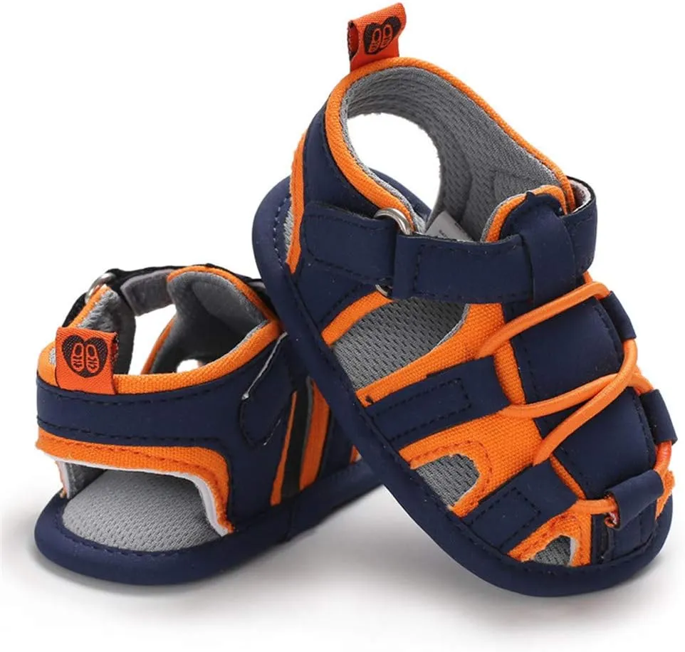 HsdsBebe Infant Baby Boys Girls Summer Beach Sandals Breathable Athletic Anti-slip Soft Sole Newborn First Walker Crib Shoes