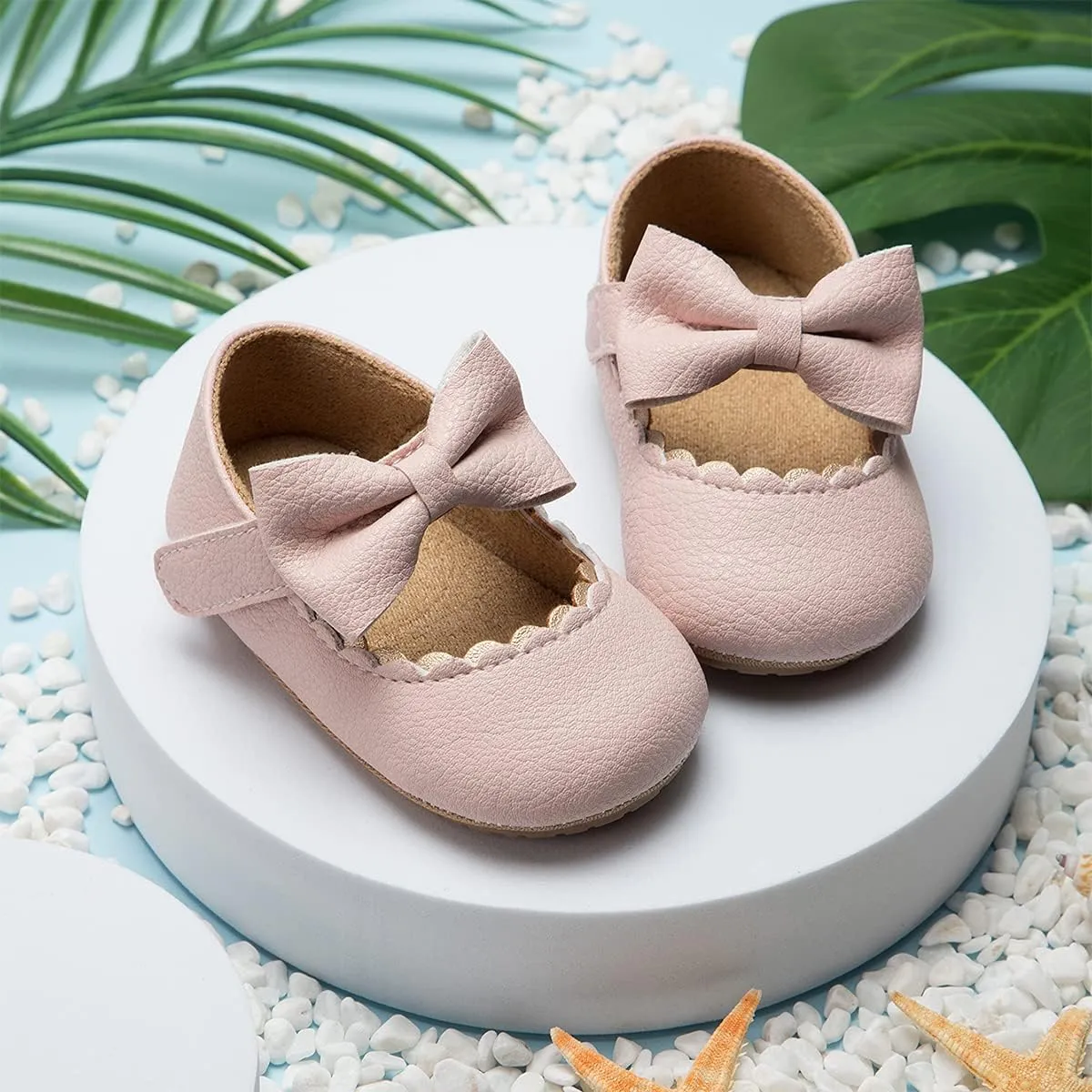 HsdsBebe Infant Baby Girls Mary Jane Flats Bow Non-Slip Soft Sole Princess Toddler First Walkers Sneaker Wedding Dress Shoes
