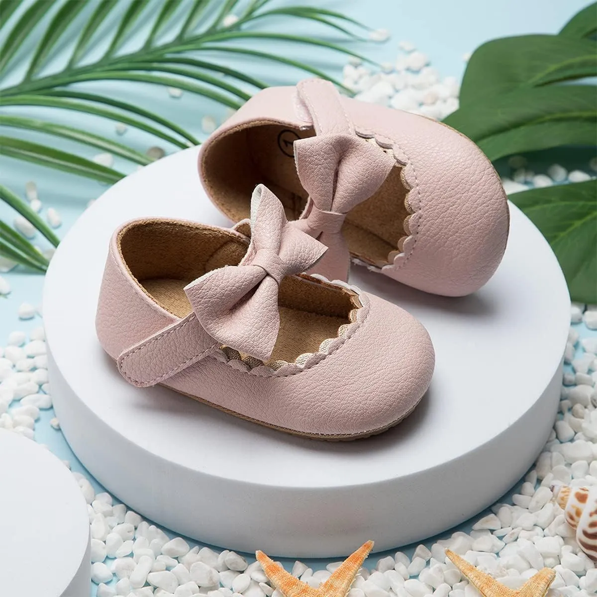 HsdsBebe Infant Baby Girls Mary Jane Flats Bow Non-Slip Soft Sole Princess Toddler First Walkers Sneaker Wedding Dress Shoes
