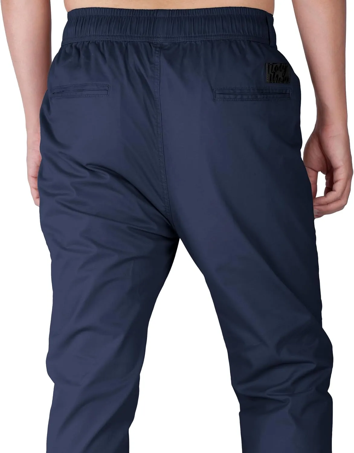 ITALYMORN Khaki Chino Joggers for Men Elastic Ankle and Waist Summer Casual Pants with Pockets