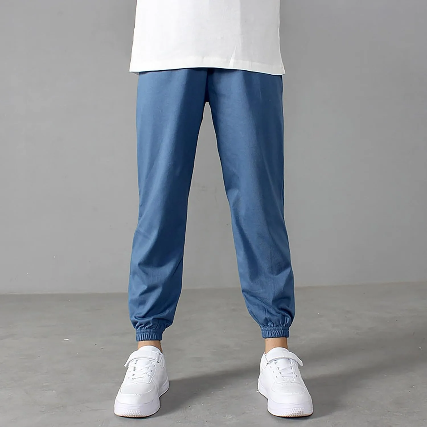 Kids Lightweight Sweatpants Elastic Cotton Sport Jogger Pants for Boys Girls Casual Solid Plain Soft Athletic Pants