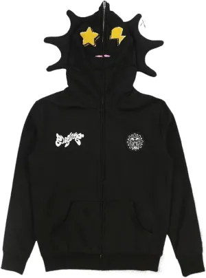 KOSUSANILL Y2k Womens Men Full Zip Up Designer Hoodies Over Face Gothic Harajuku Puff Graphic Print Oversized Jacket
