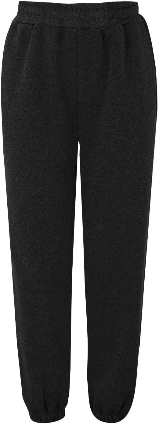 lcyhony Fleece Jogger Sweatpants Women Baggy Comfy Straight Leg Yoga Pants with Pockets Stretch Casual Athletic Sweat Pants