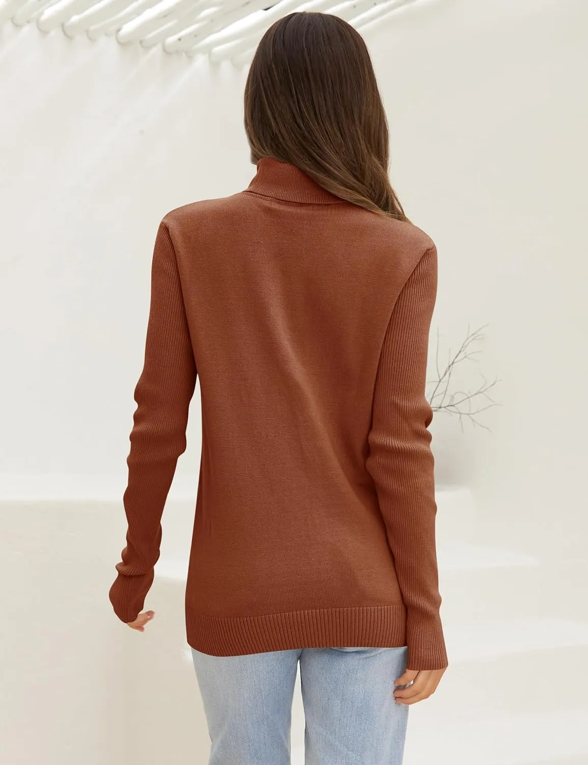 LEANI Womens 2024 Turtleneck Sweaters Cable Knit Long Sleeve Pullover Sweater Jumper