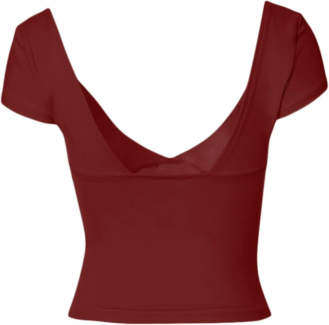 Low Cut Short Sleeve Tops for Women Backless V Neck Slim Fit Crop Tops Sexy Open Back Going Out T Shirts Y2K Clubwear