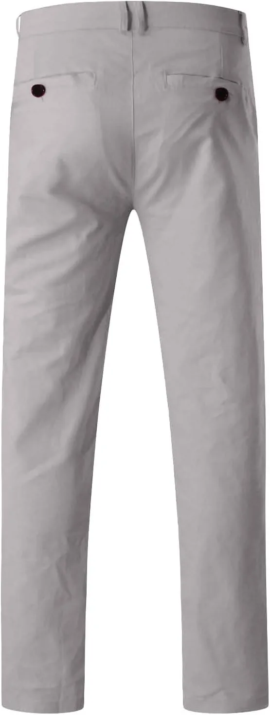 Men Dress Pants Stretch Flat Front Formal Pants Comfy Chino Pants Casual Golf Pants Straight Fit Skinny Jeans Trousers