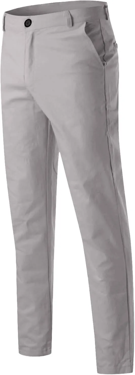Men Dress Pants Stretch Flat Front Formal Pants Comfy Chino Pants Casual Golf Pants Straight Fit Skinny Jeans Trousers