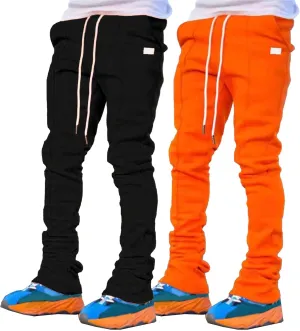 Men Y2K Stacked Flared Sweatpants Athletic Casual Loose Fit Sweatpants Big and Tall Drawstring Running Pants