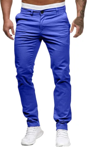 Mens Dress Pants Slim Fit Stretch Chino Pants Flat Front Denim Pants Casual Tapered Golf Pants Straight Leg Dress Slacks