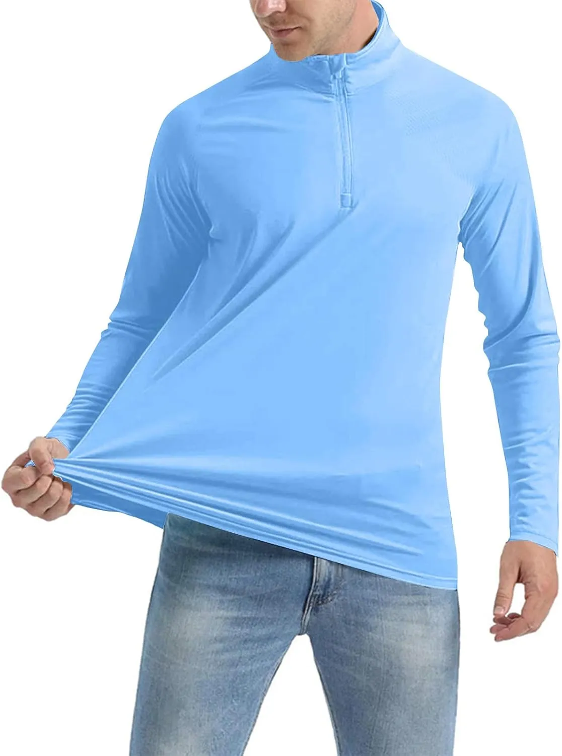 Men's Fall Lightweight Breathable Solid Color Stand Collar Long Sleeved Blouse Tops2024 Men Big and Tall Clothes