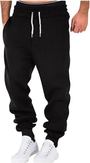 Mens Jogger Sweatpants Elastic Waist Plus Size Joggers Drawstring Big and Tall Athletic Joggers Golf Pants with Pockets