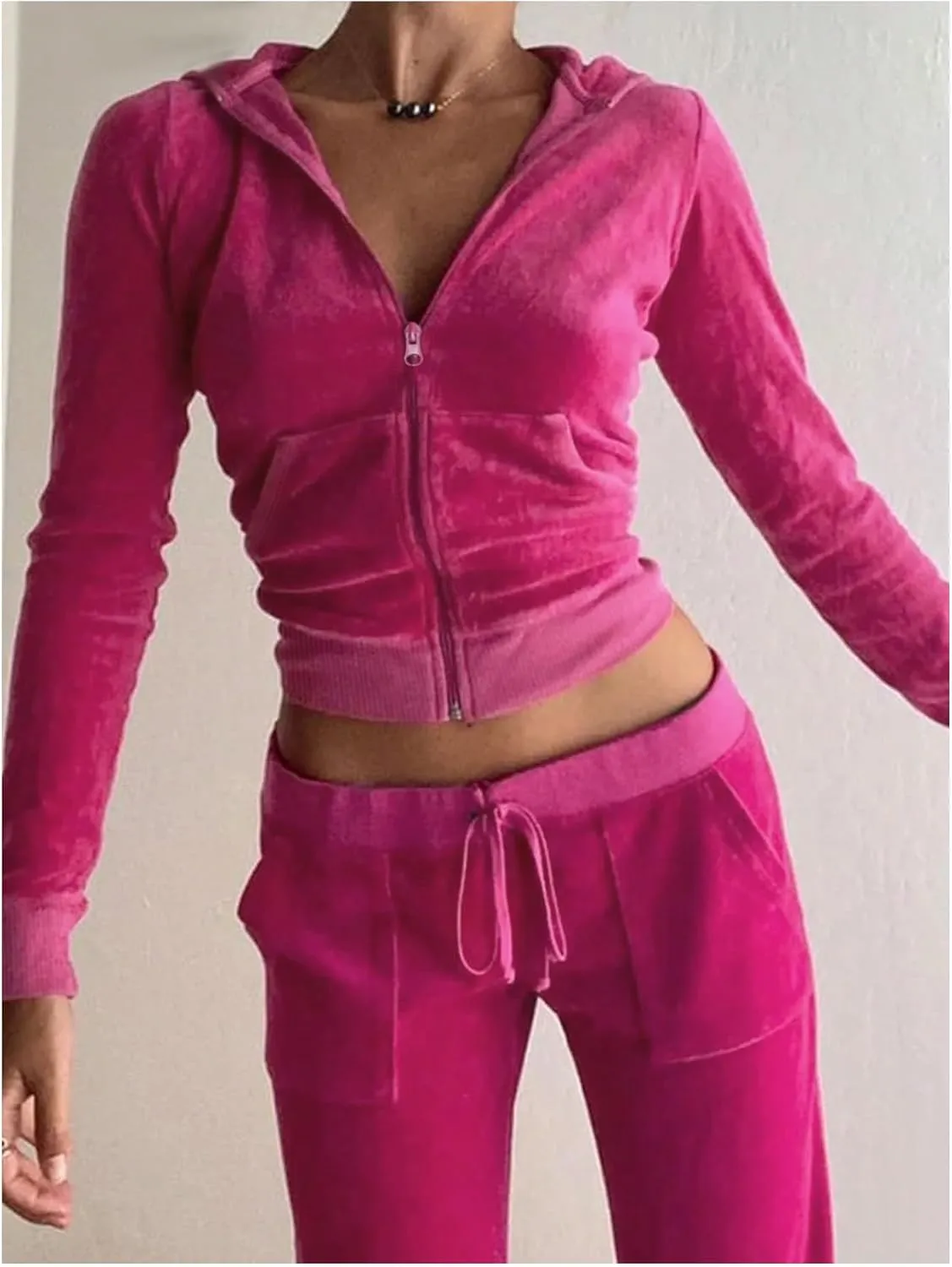 Milumia Women's Zipper Front Long Sleeve Hoodie Crop Sweatshirt with Pockets