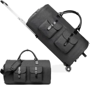 MOVOYEE Carry On Luggage with Wheels,Convertible Rolling Duffle Bag for Travel Bag Carry On Garment Bag for Women Men Business Weekend Duffel Bag,Large Hanging Suitcase Dress Suit Luggage and Trunks,