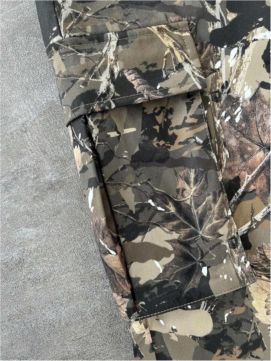 OYOANGLE Boy's Camo Print Cargo Pants Elastic High Waist Straight Leg Trousers with Pockets