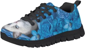 Pinupub Kids Running Walking Shoes for School Travel Breathable Soft Lightweight Slip On Tie Lace Sneakers