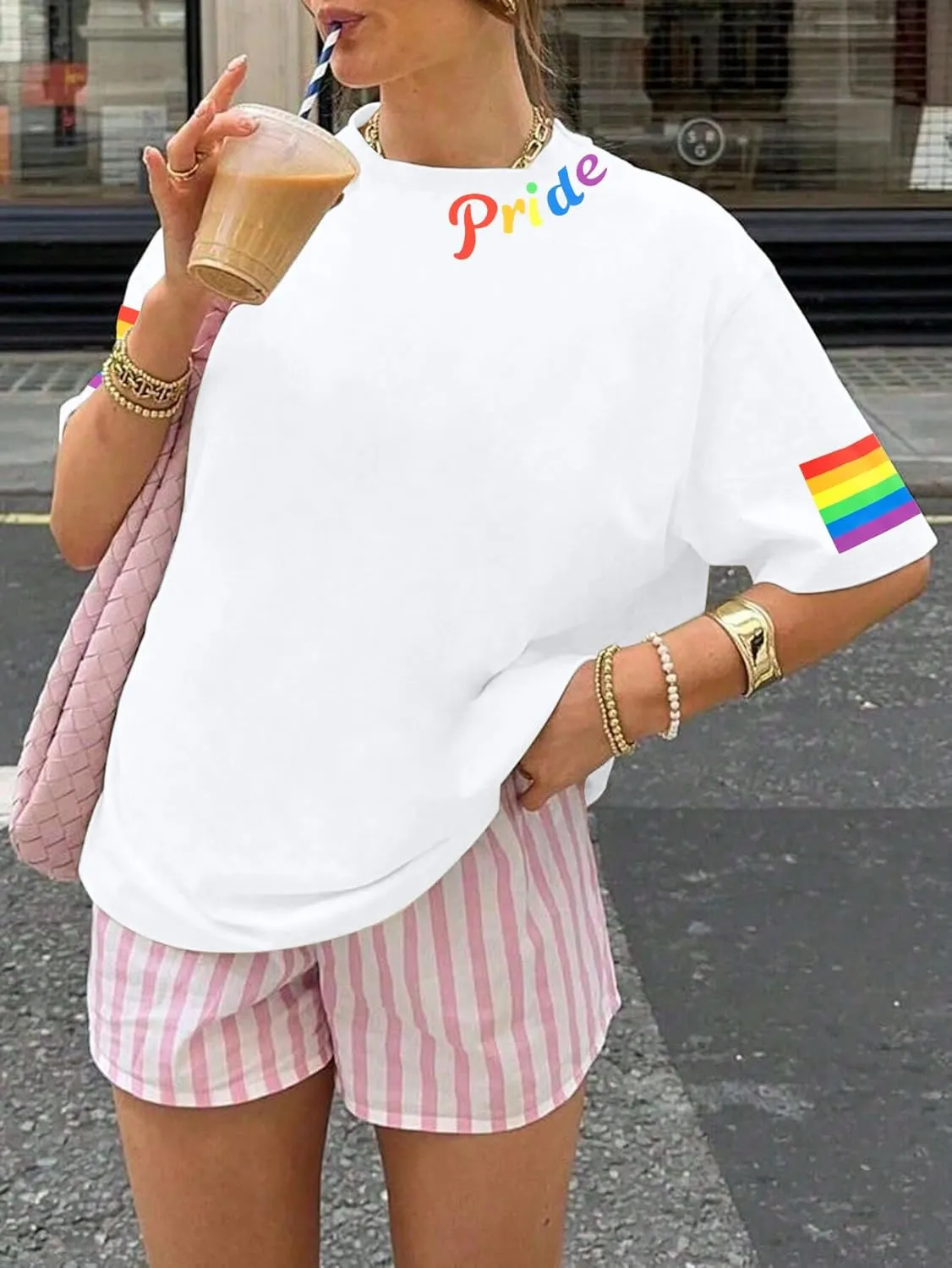 Pride Shirts for Women Love is Love Tshirt LGBTQ Gay Pride Tee Shirt Oversized Graphic Short Sleeve Tops