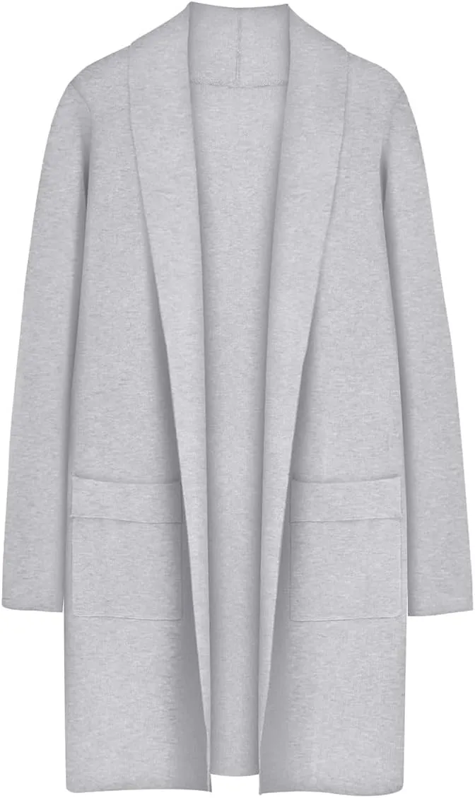 RITERA Plus Size Cardigan Sweaters for Women Long Sleeve Open Front Lapel Collar Jacket Pocket Winter Coatigan XL-5XL